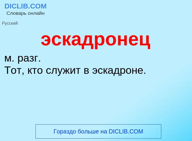 Τι είναι эскадронец - ορισμός