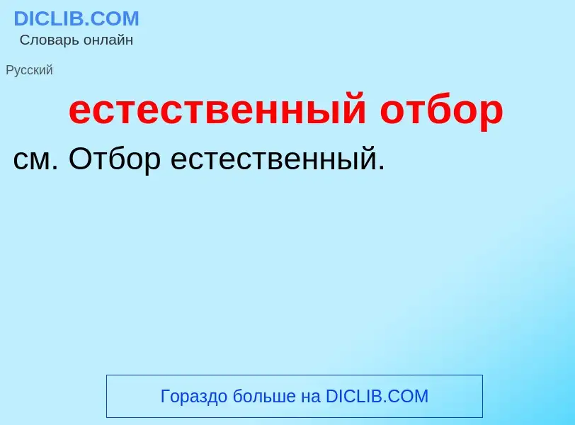 What is естественный отбор - definition