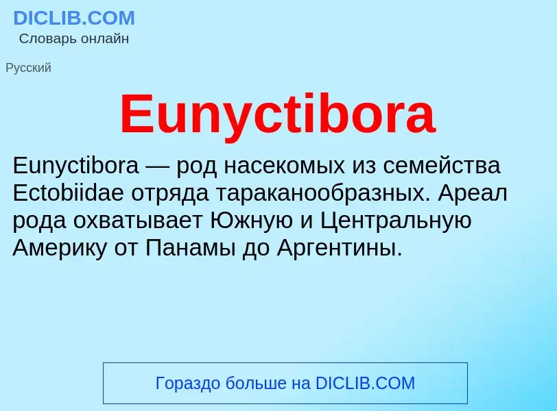 Что такое Eunyctibora - определение