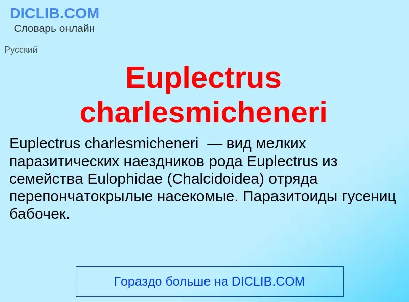 Что такое Euplectrus charlesmicheneri - определение