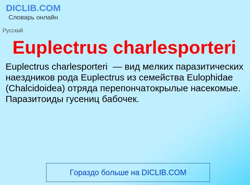 Что такое Euplectrus charlesporteri - определение