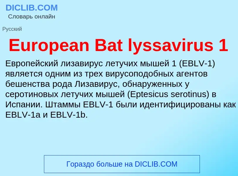 Что такое European Bat lyssavirus 1 - определение