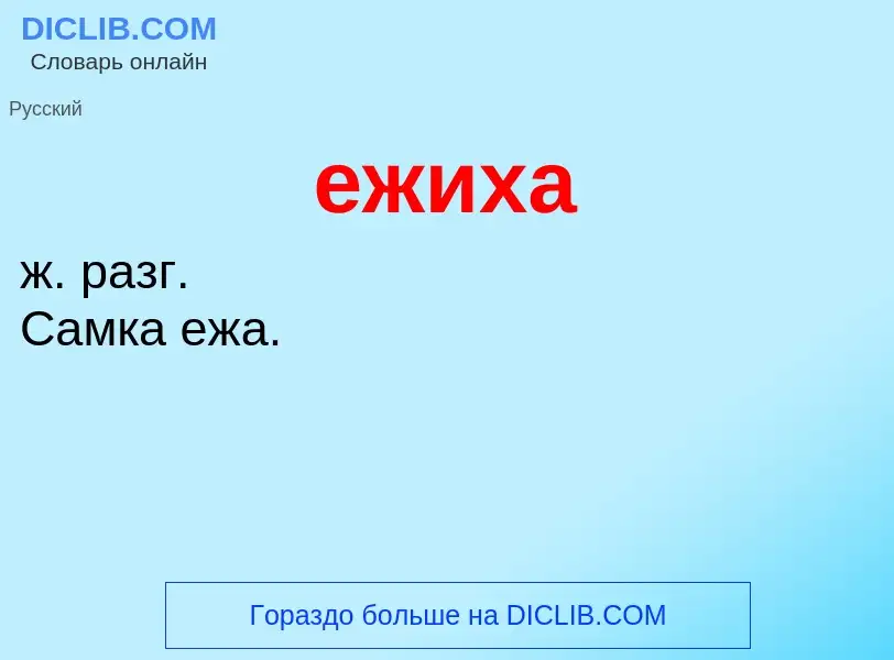 Wat is ежиха - definition