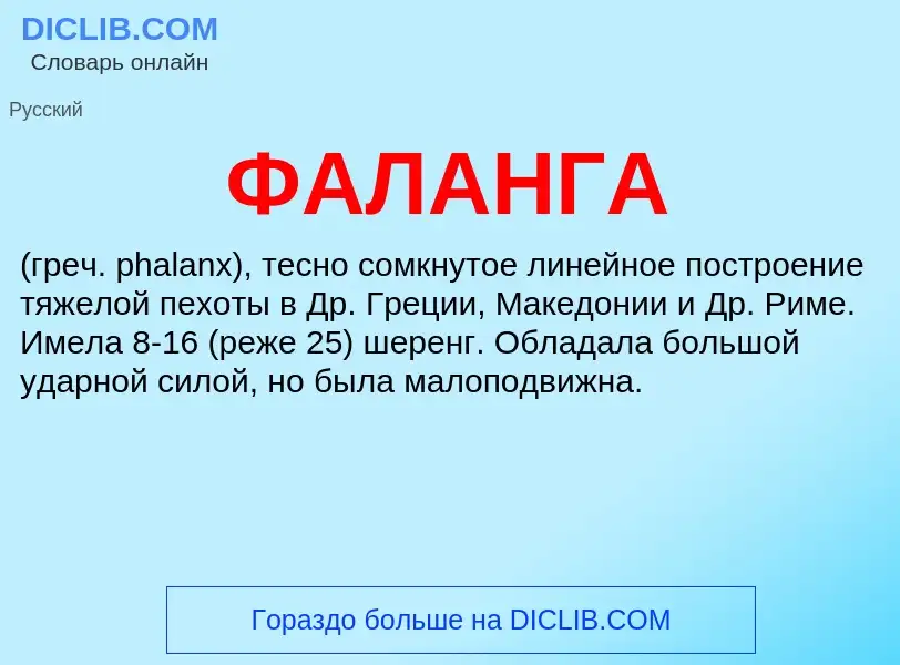 What is ФАЛАНГА - definition