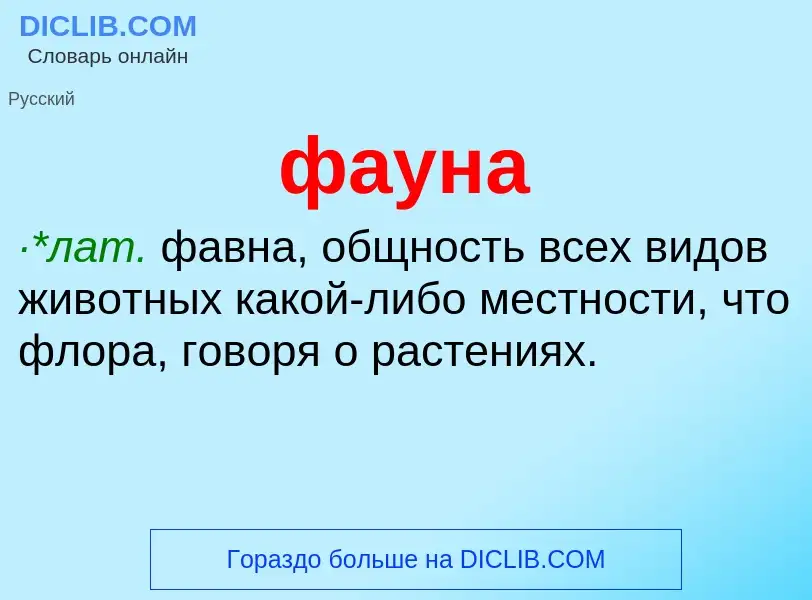 Was ist фауна - Definition