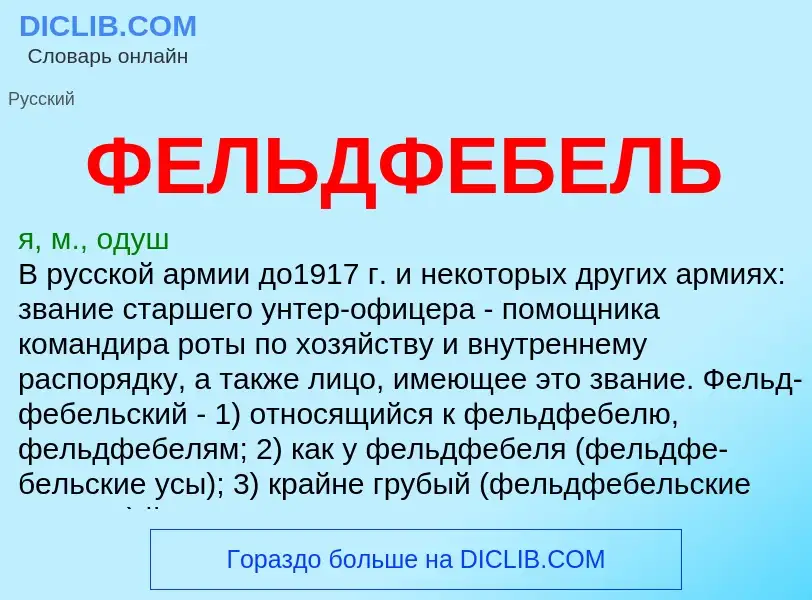 O que é ФЕЛЬДФЕБЕЛЬ - definição, significado, conceito