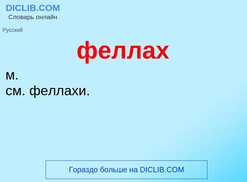 What is феллах - meaning and definition