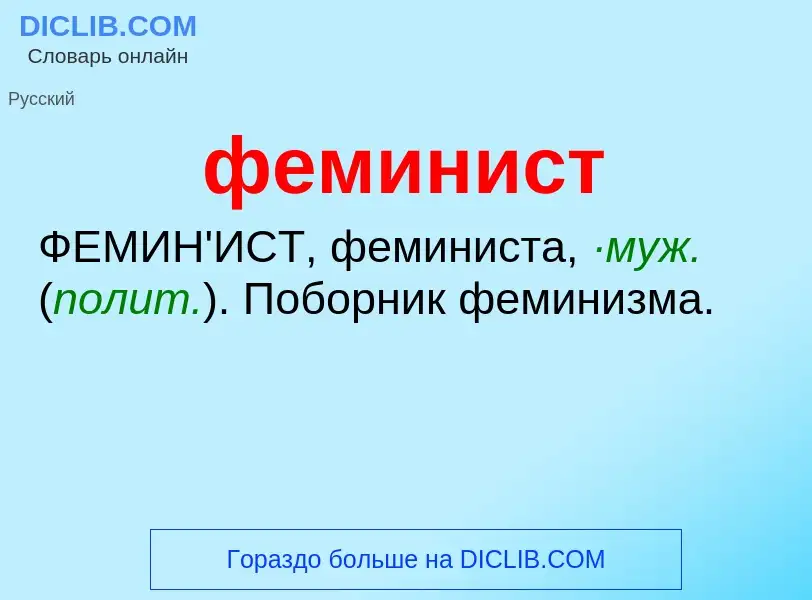 What is феминист - meaning and definition