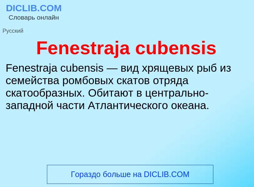 Что такое Fenestraja cubensis - определение