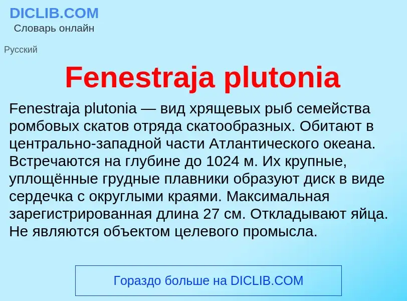 Что такое Fenestraja plutonia - определение