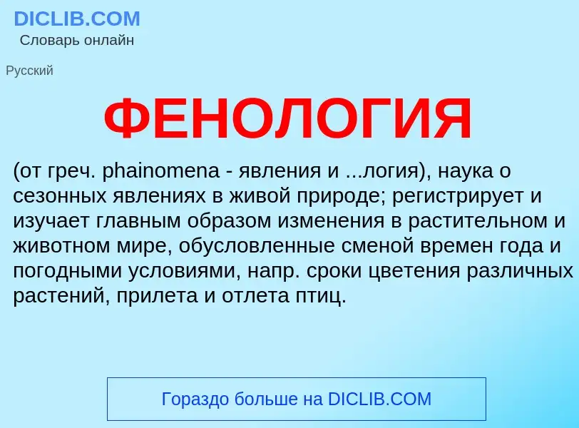 Wat is ФЕНОЛОГИЯ - definition