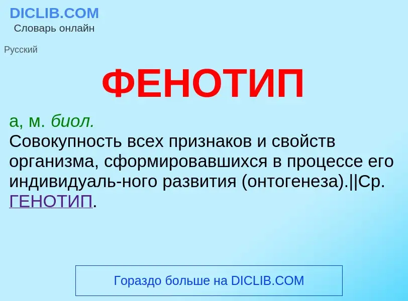 ¿Qué es ФЕНОТИП? - significado y definición