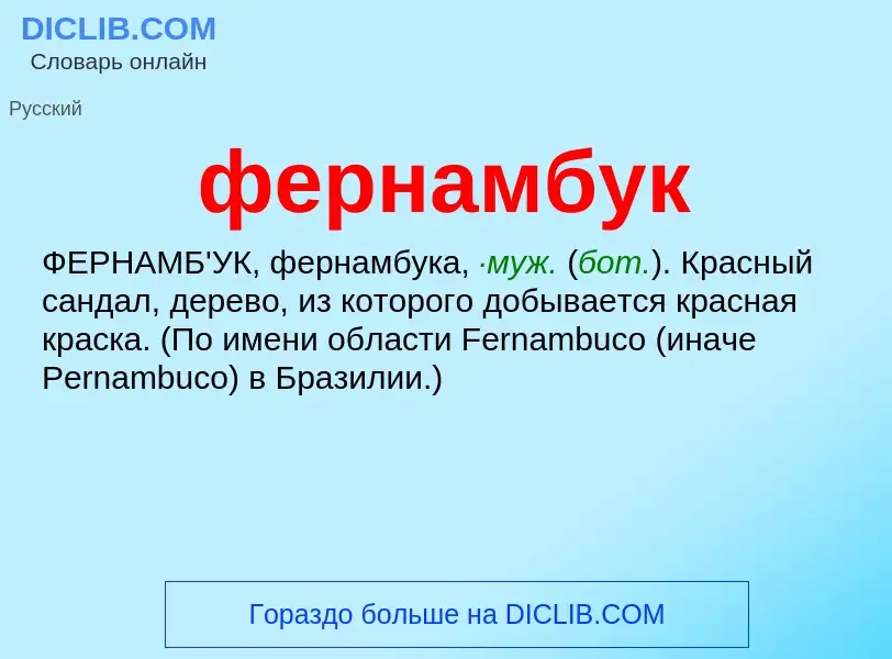 Wat is фернамбук - definition