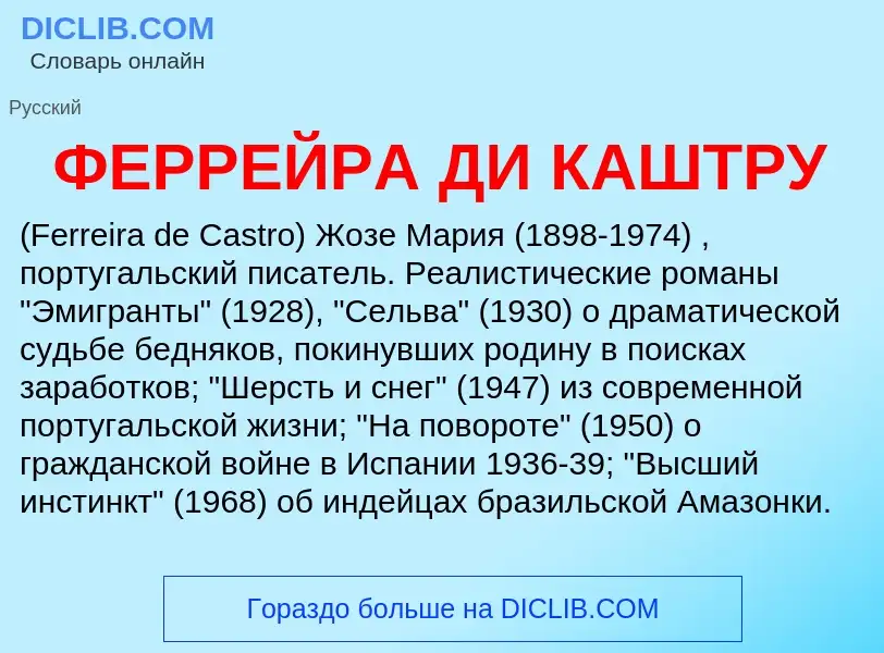 Wat is ФЕРРЕЙРА ДИ КАШТРУ - definition