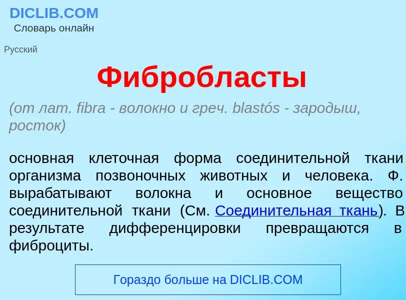 Что такое Фибробл<font color="red">а</font>сты - определение