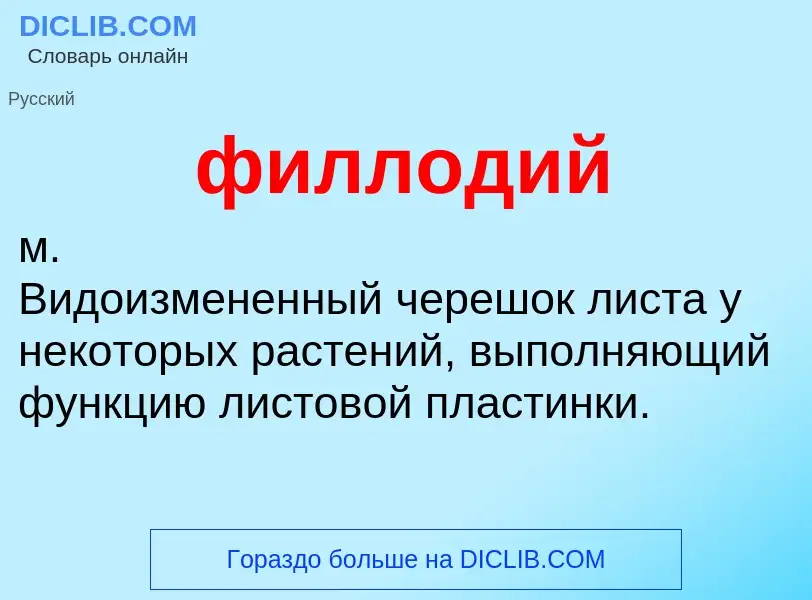 ¿Qué es филлодий? - significado y definición