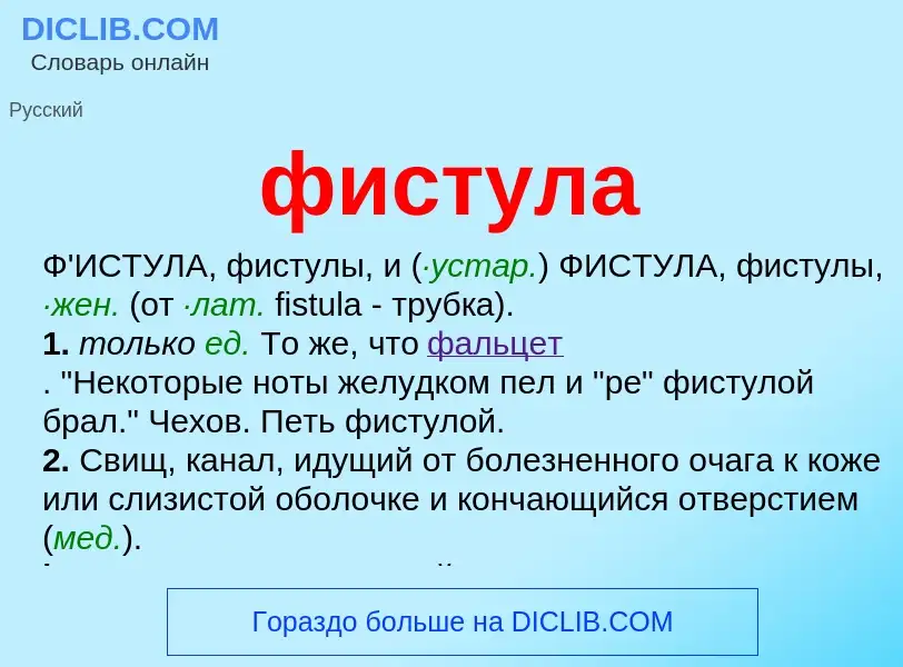 What is фистула - meaning and definition