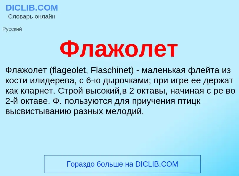 Wat is Флажолет - definition