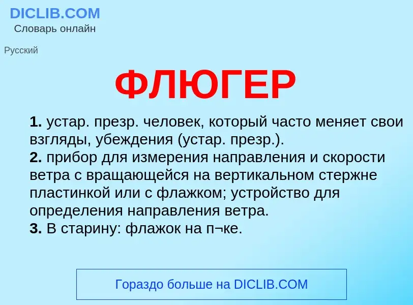 What is ФЛЮГЕР - definition