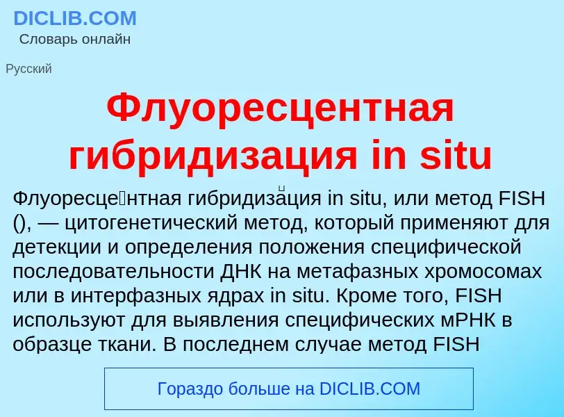 Что такое Флуоресцентная гибридизация in situ - определение