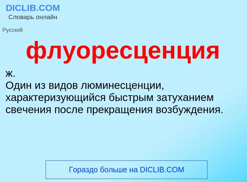 Что такое флуоресценция - определение