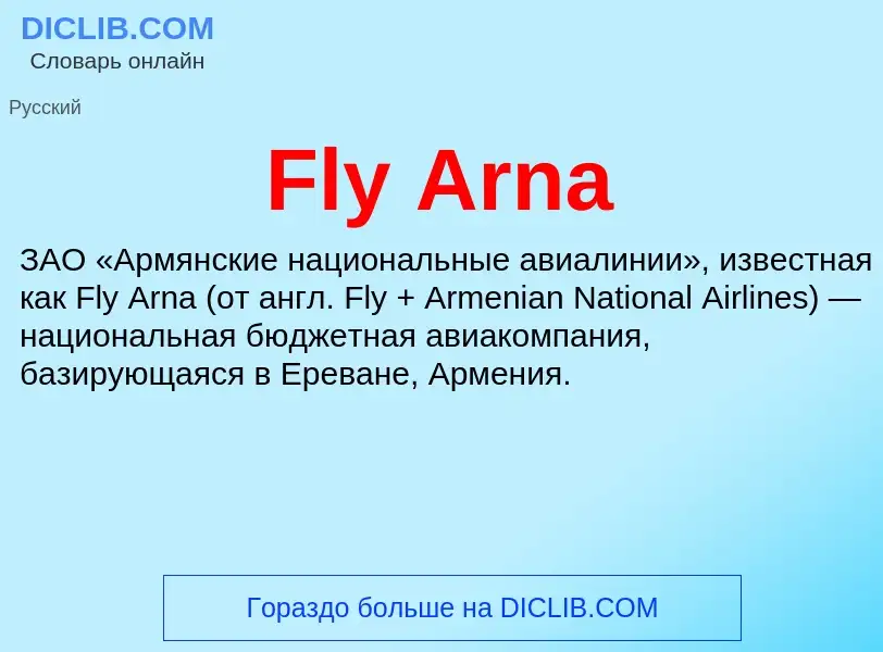 Что такое Fly Arna - определение