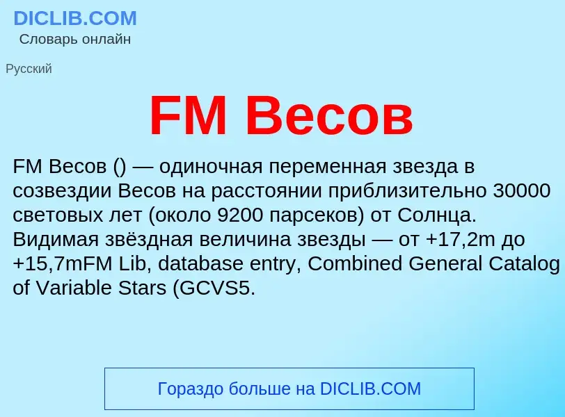 Что такое FM Весов - определение