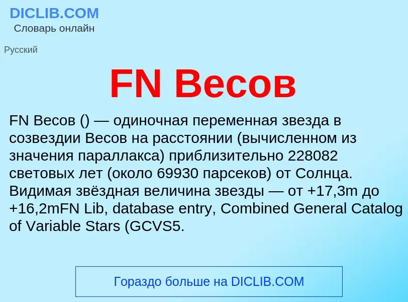 Что такое FN Весов - определение