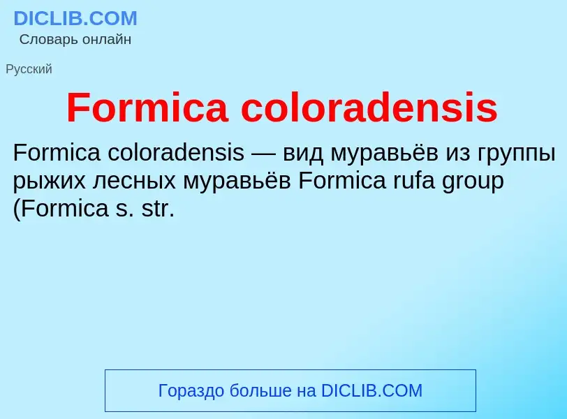 Что такое Formica coloradensis - определение