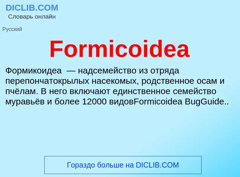 Что такое Formicoidea - определение