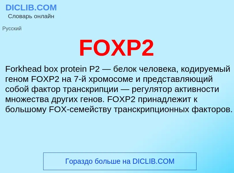 Что такое FOXP2 - определение