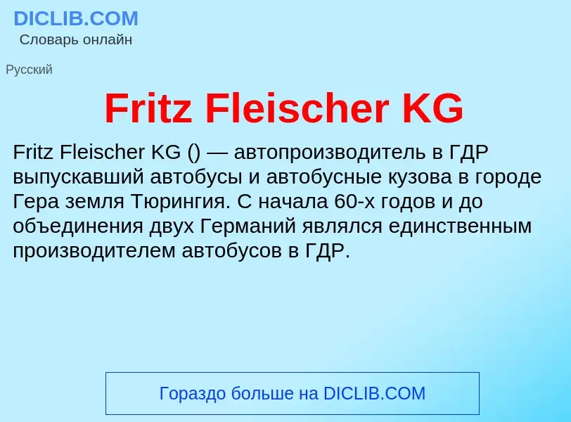 Что такое Fritz Fleischer KG - определение