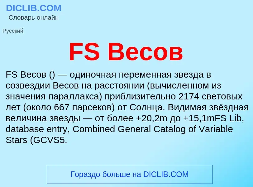 Что такое FS Весов - определение