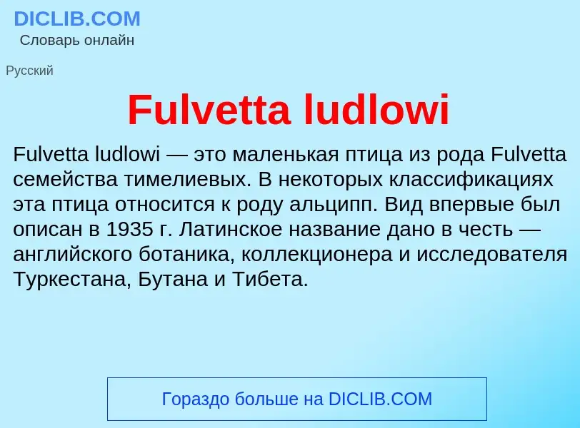 Что такое Fulvetta ludlowi - определение