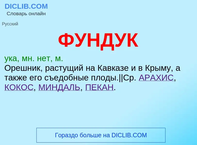 What is ФУНДУК - meaning and definition