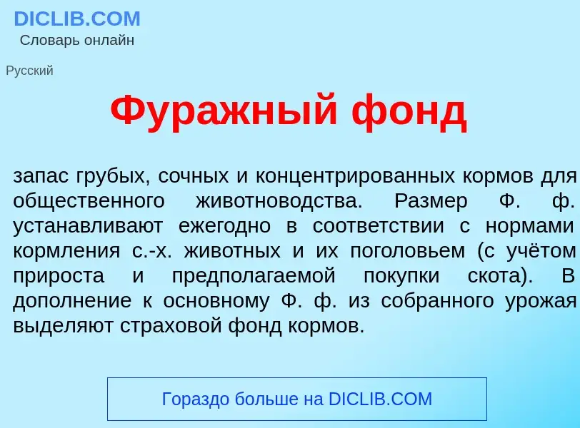 Wat is Фур<font color="red">а</font>жный фонд - definition