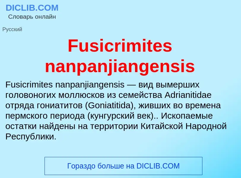 Что такое Fusicrimites nanpanjiangensis - определение