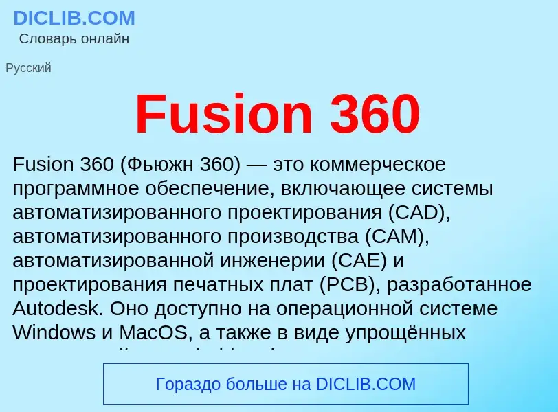 Что такое Fusion 360 - определение