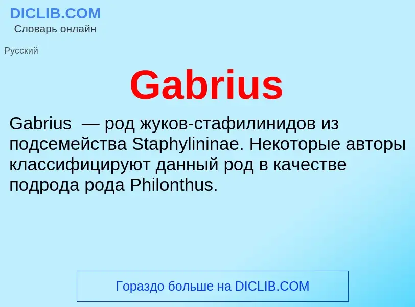 Что такое Gabrius - определение