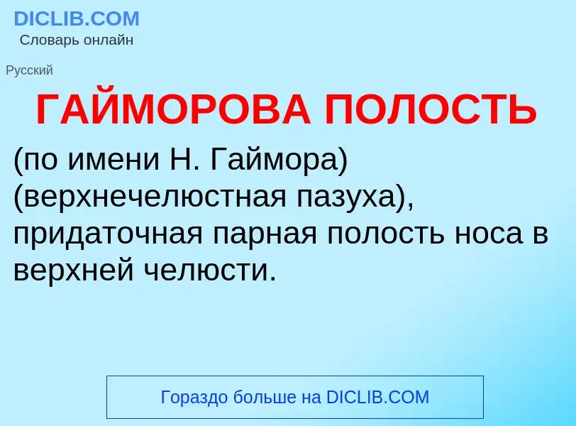 Что такое ГАЙМОРОВА ПОЛОСТЬ - определение