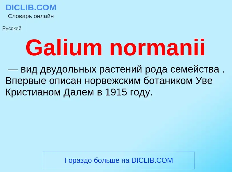 ¿Qué es Galium normanii? - significado y definición