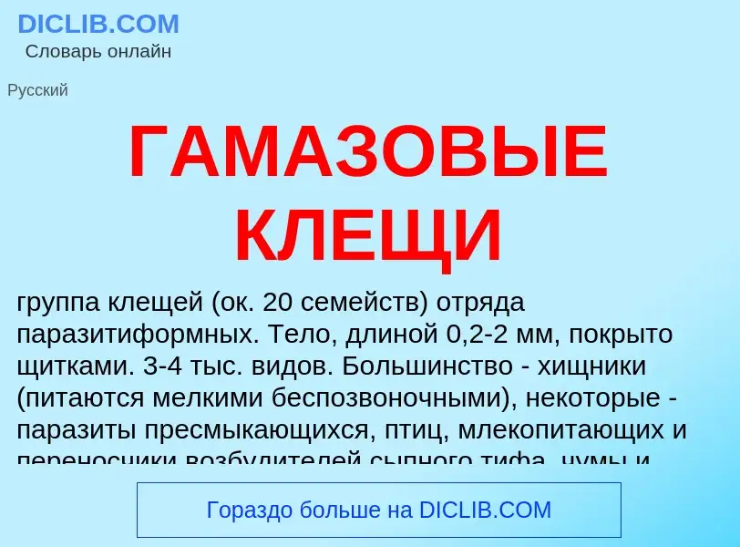 ¿Qué es ГАМАЗОВЫЕ КЛЕЩИ? - significado y definición