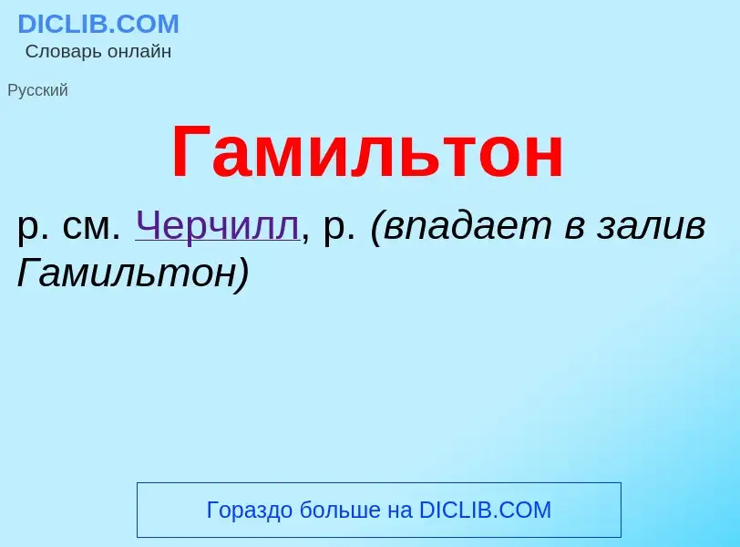 Wat is Гамильтон - definition