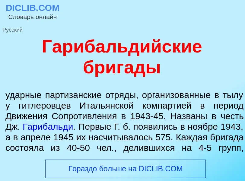 What is Гарибальд<font color="red">и</font>йские бриг<font color="red">а</font>ды - definition