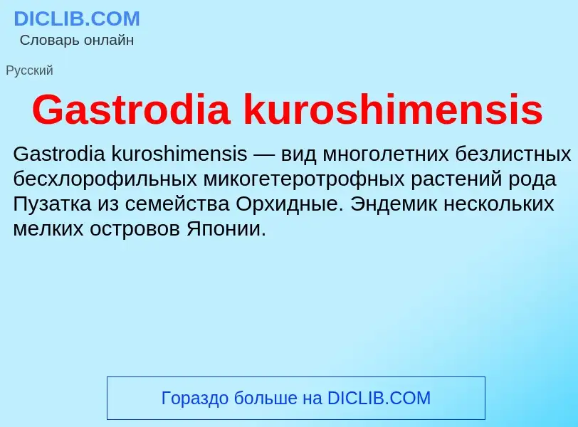 Что такое Gastrodia kuroshimensis - определение