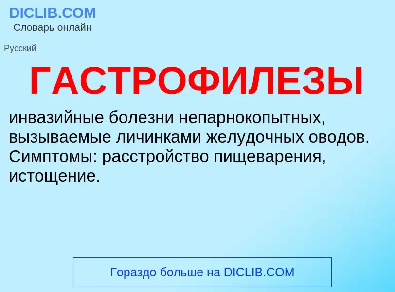 ¿Qué es ГАСТРОФИЛЕЗЫ? - significado y definición