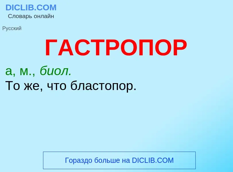 ¿Qué es ГАСТРОПОР? - significado y definición