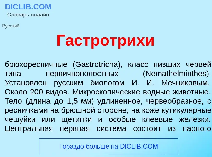 Che cos'è Гастротр<font color="red">и</font>хи - definizione