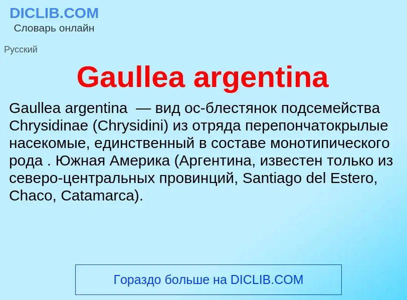 Was ist Gaullea argentina - Definition