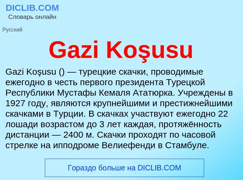 Что такое Gazi Koşusu - определение